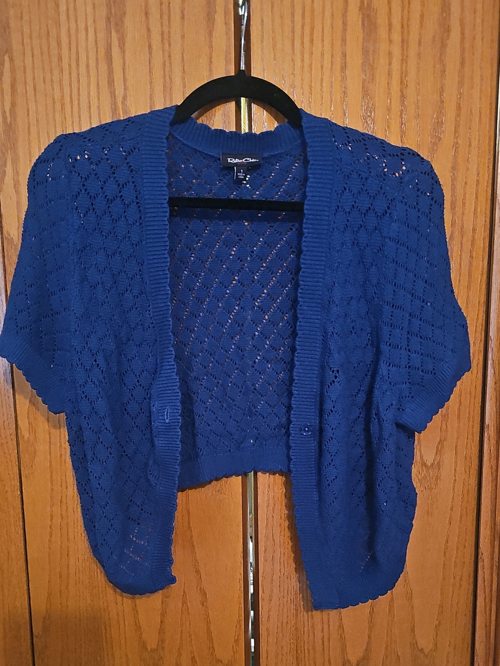 Torrid Retro Chic Open-Knit Short Sleeve Cardigan in Royal Blue